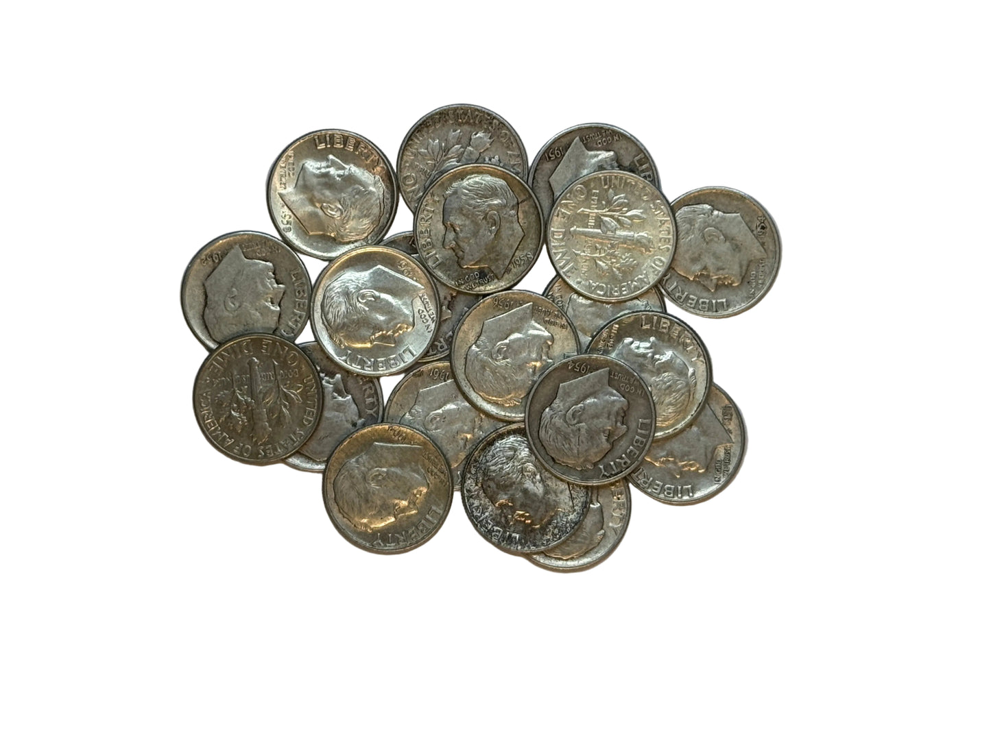Lot of 20 US Roosevelt silver dimes coins