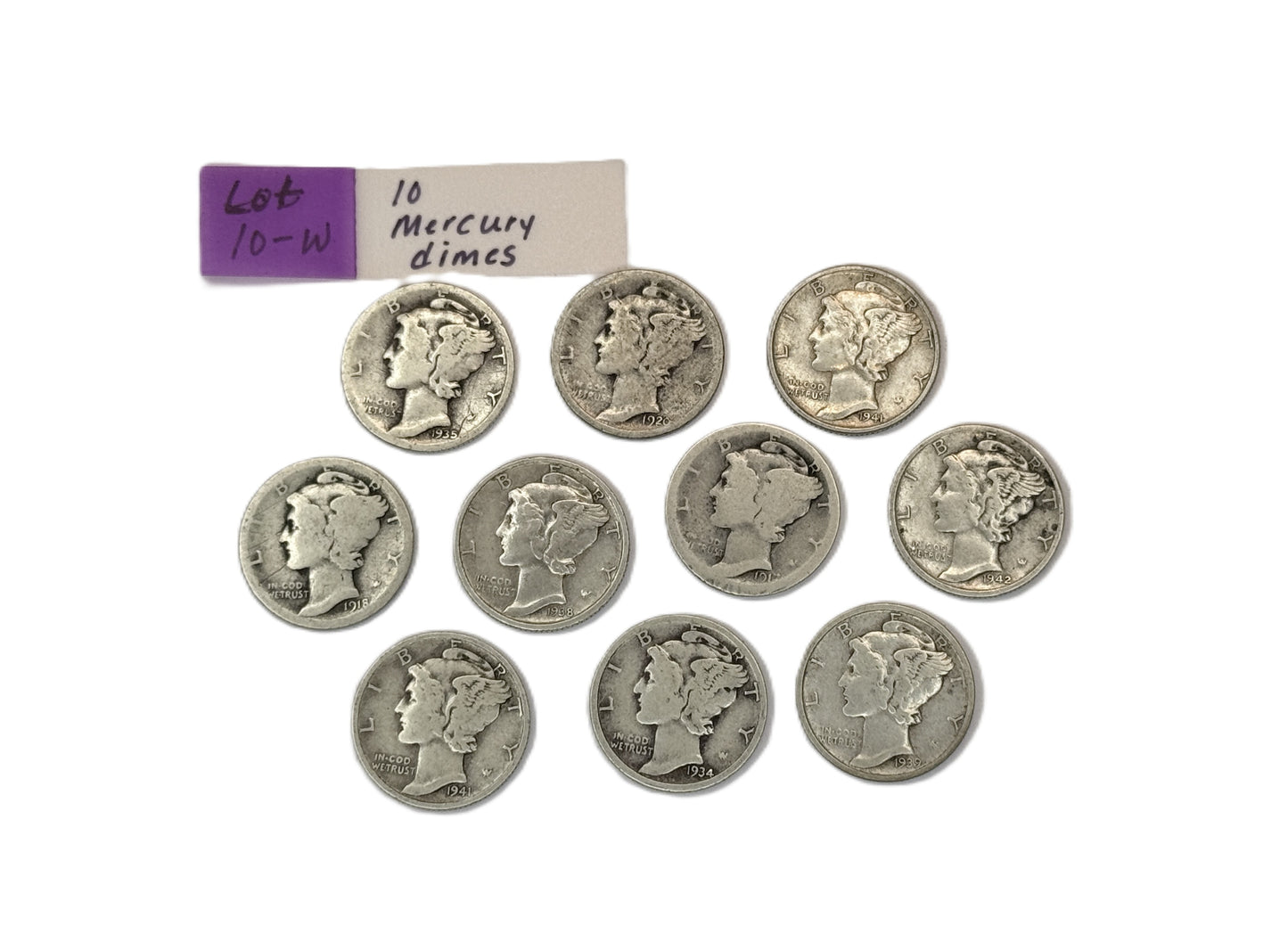 MERCURY DIMES Lot of 5 10 or 20 US 90 Percent Silver Coins Junk Silver - Free Ship