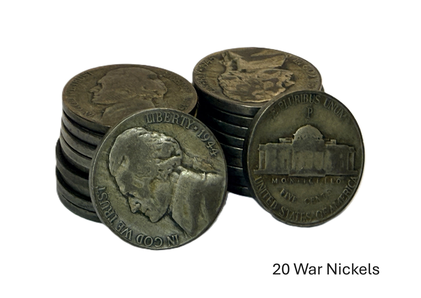 US War Nickels 35 Percent Silver Coins Lot of 5 10 or 20 - Free Ship