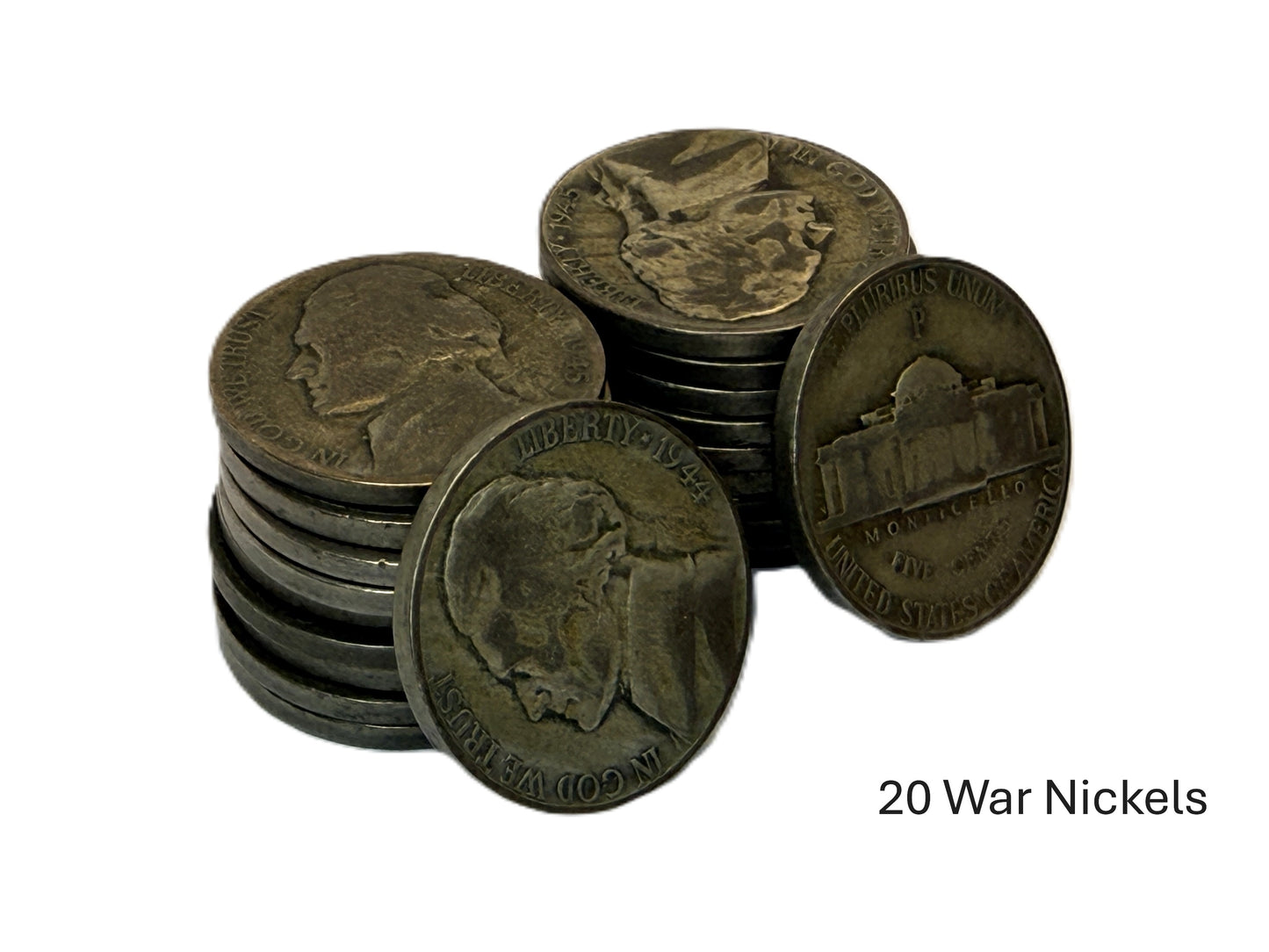 US War Nickels 35 Percent Silver Coins Lot of 5 10 or 20 - Free Ship