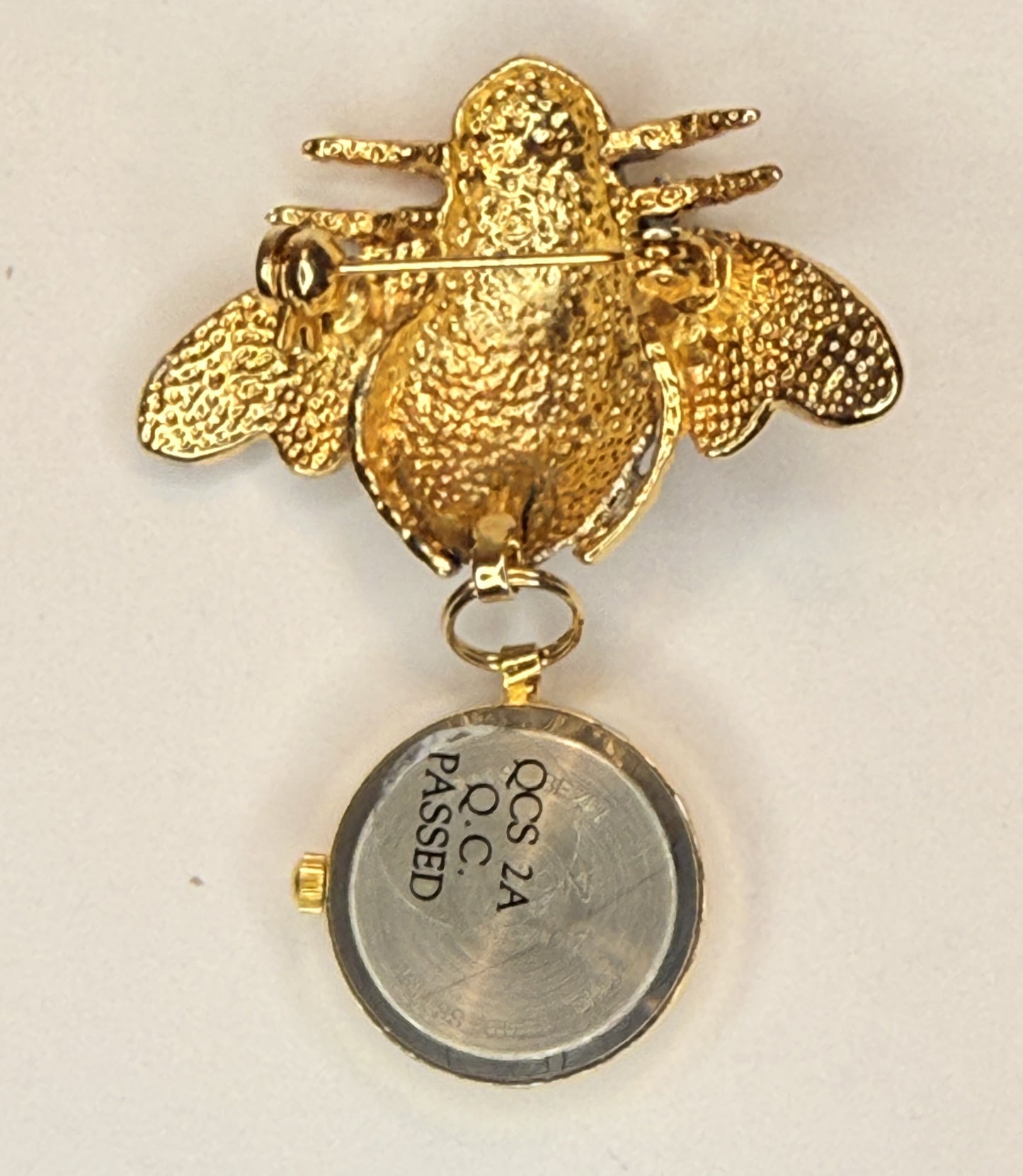 Vintage Rhinestone and Enamel BEE Pin and Watch Signed Revlon
