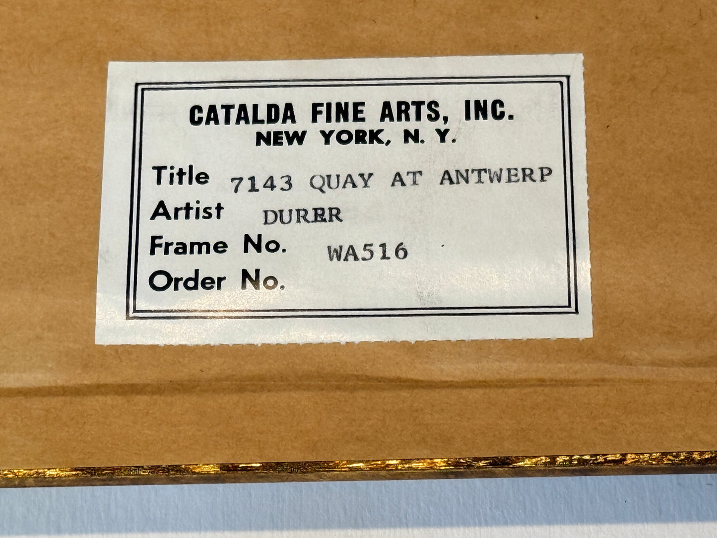 Vintage Catalda Fine Arts Print Durer Quay at Antwerp Framed 1940s