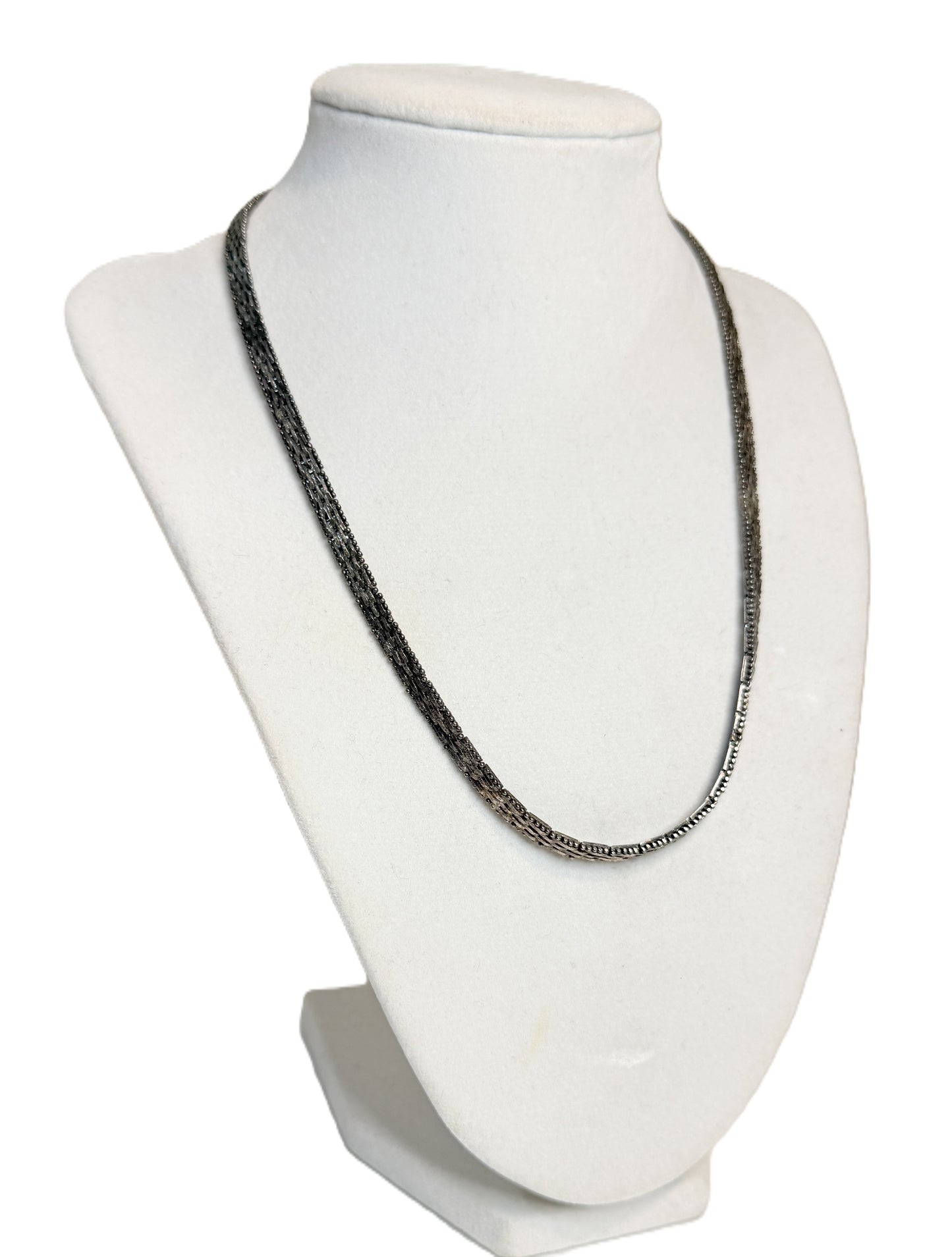 italy sterling silver diamond cut chain necklace MBC