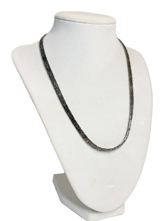 italy sterling silver diamond cut chain necklace MBC