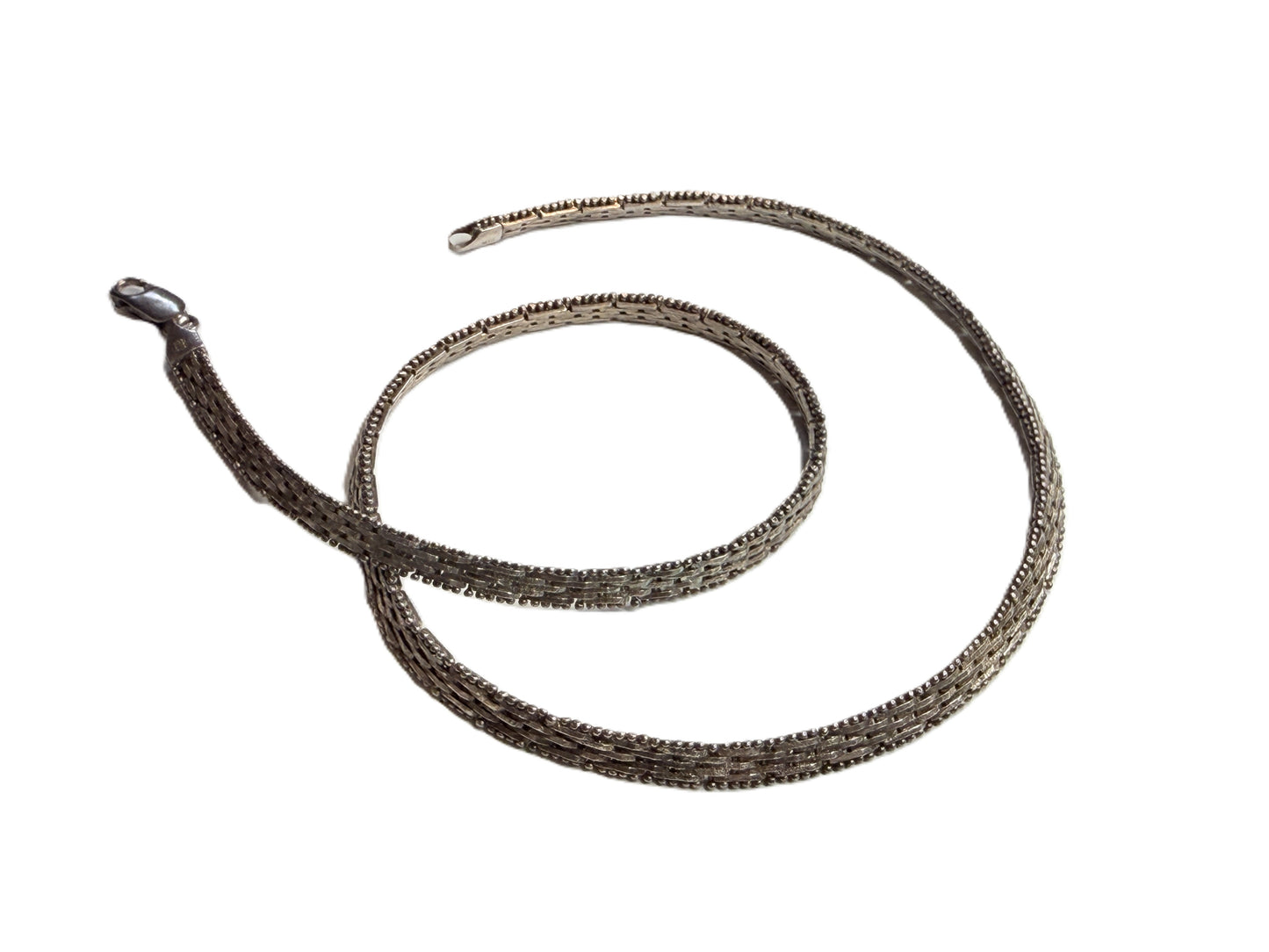 italy sterling silver diamond cut chain necklace MBC 18 inches