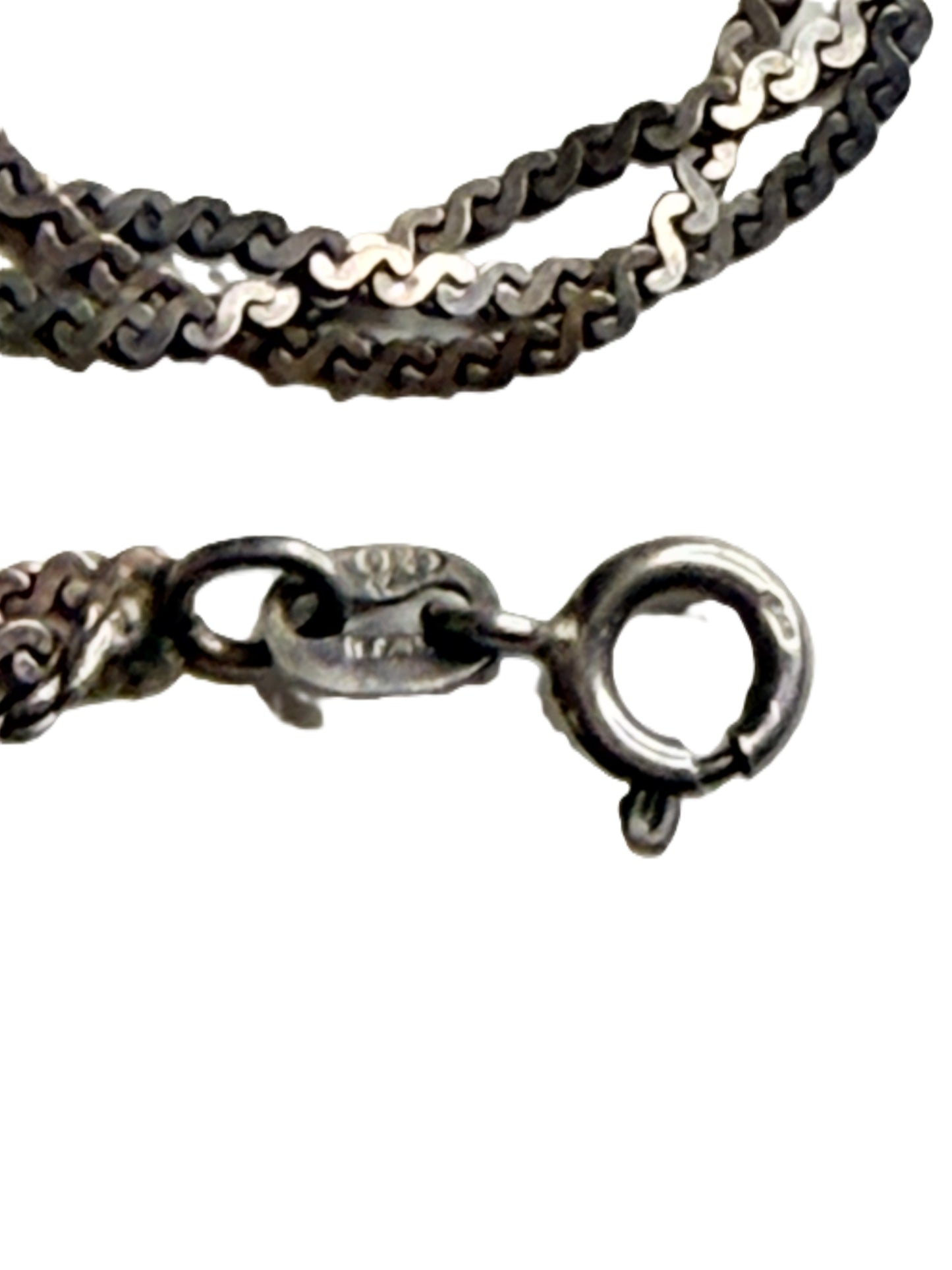 Vintage Sterling Silver Bracelet Braided Chain Italy 925