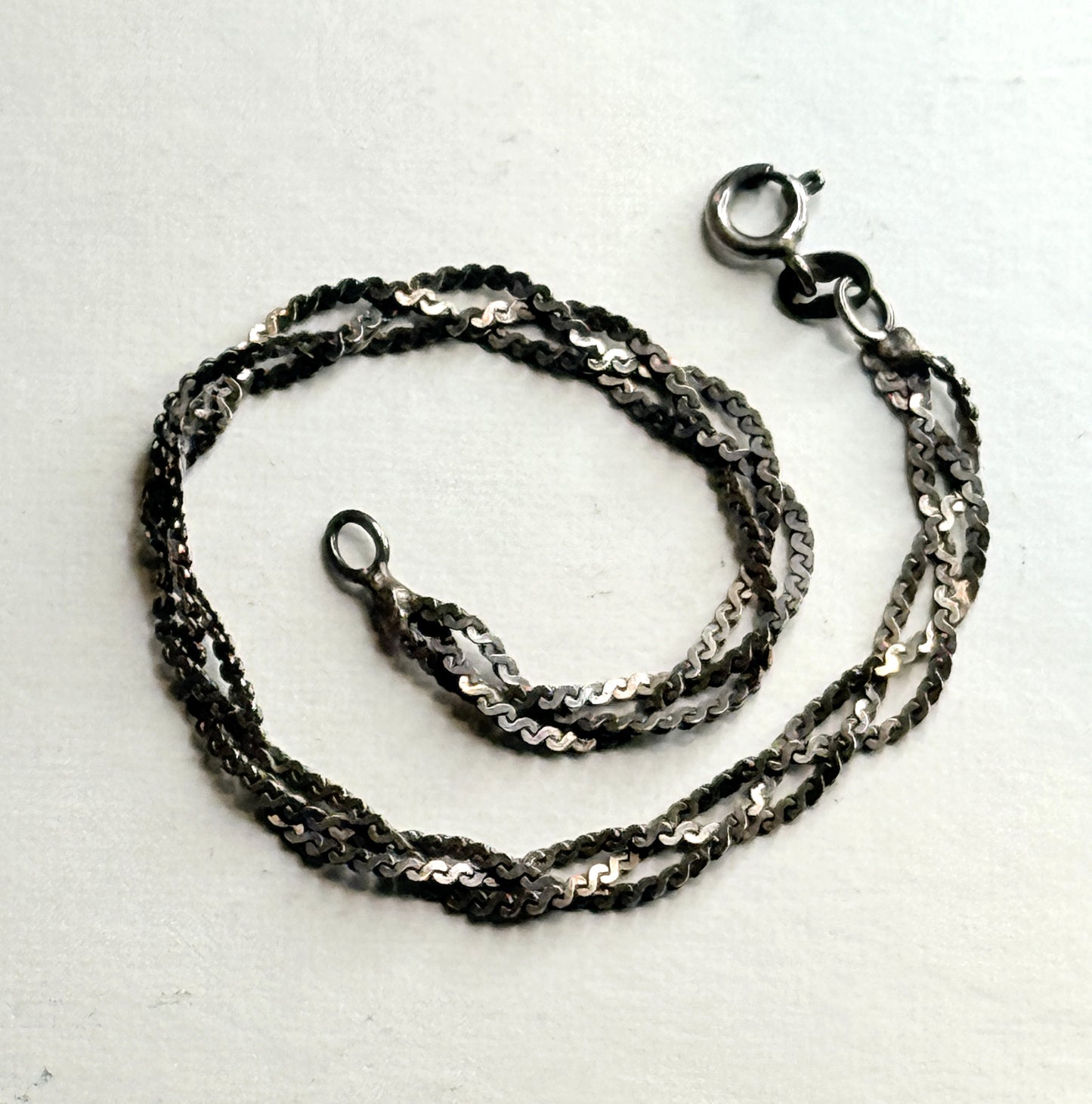 Vintage Sterling Silver Bracelet Braided Chain Italy 925