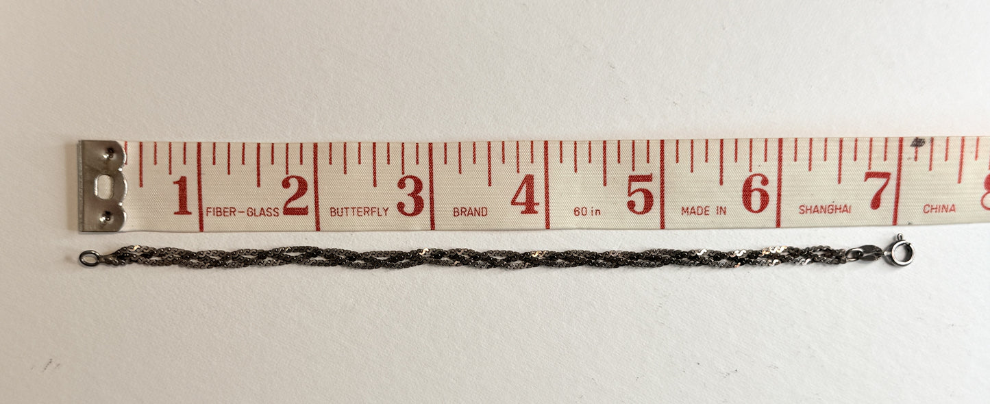 Vintage Sterling Silver Bracelet Braided Chain Italy 925
