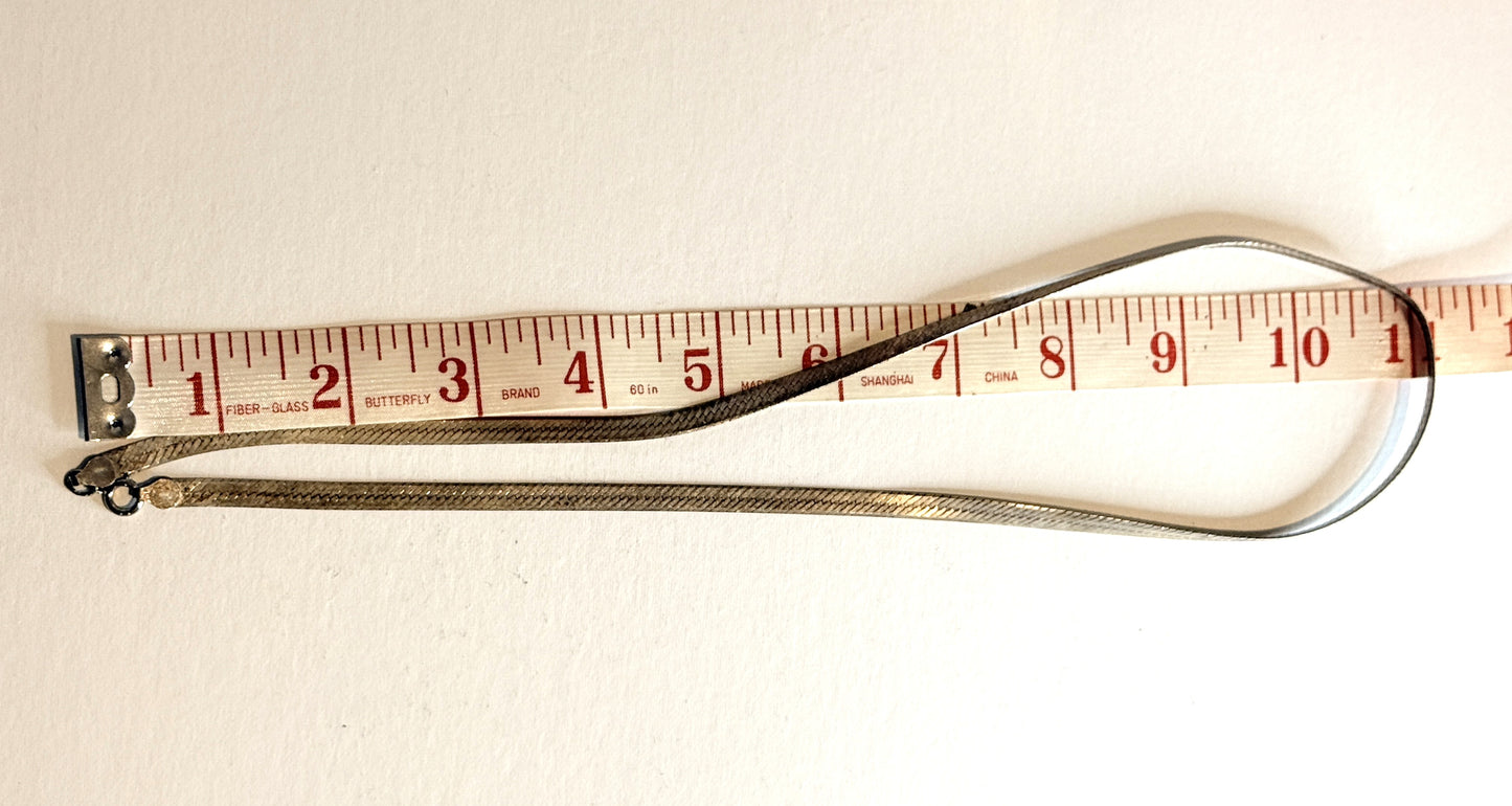 Vintage Sterling Silver Herringbone Chain Necklace 24 inches 22 grams Italy Vion FGS