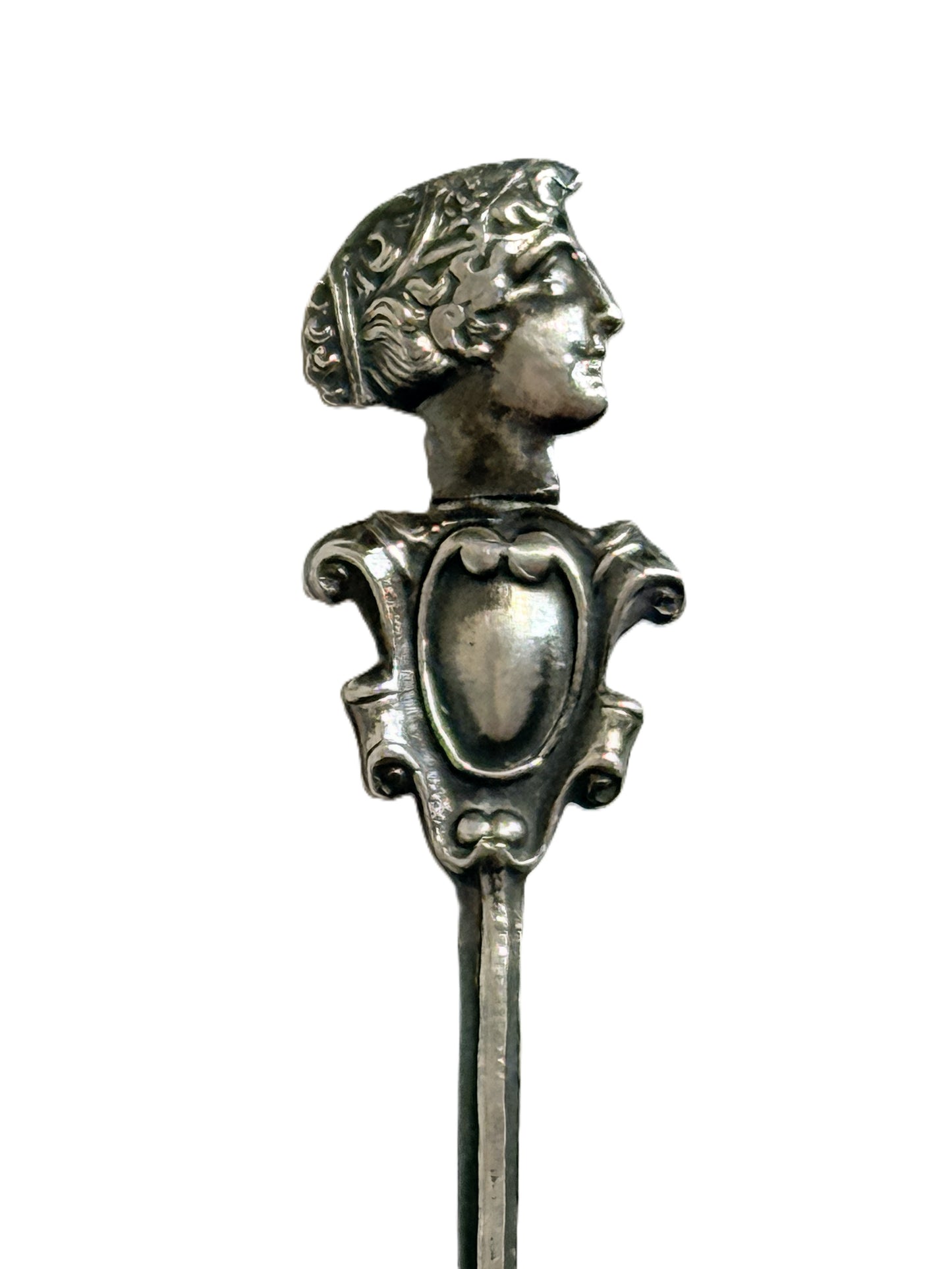 Vintage Sterling Silver Miniature Spoon Pin Caesar Greek Theme