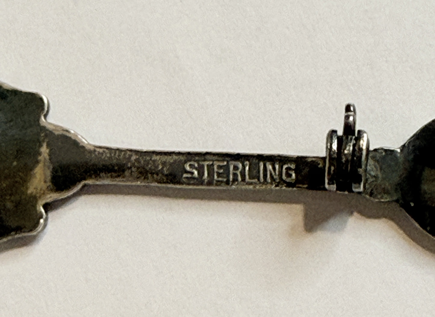 Vintage Sterling Silver Miniature Spoon Pin Caesar Greek Theme