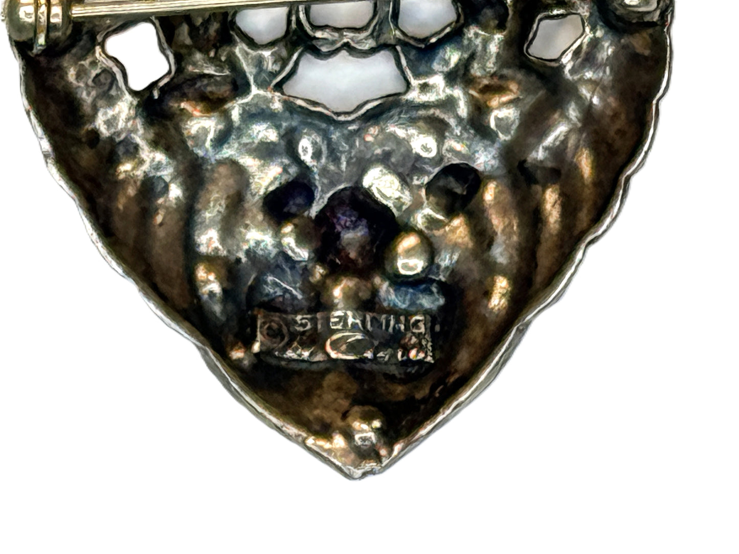 Vintage Sterling Silver Cini Gemini Zodiac Heart Pin Brooch