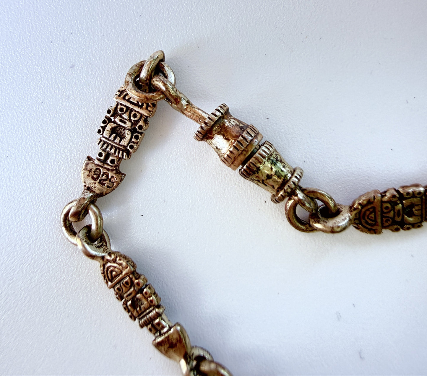 Peru fetish necklace marked 925 on sterling link