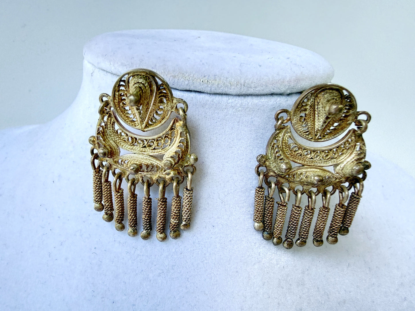 sterling filigree chandelier earrings from Peru