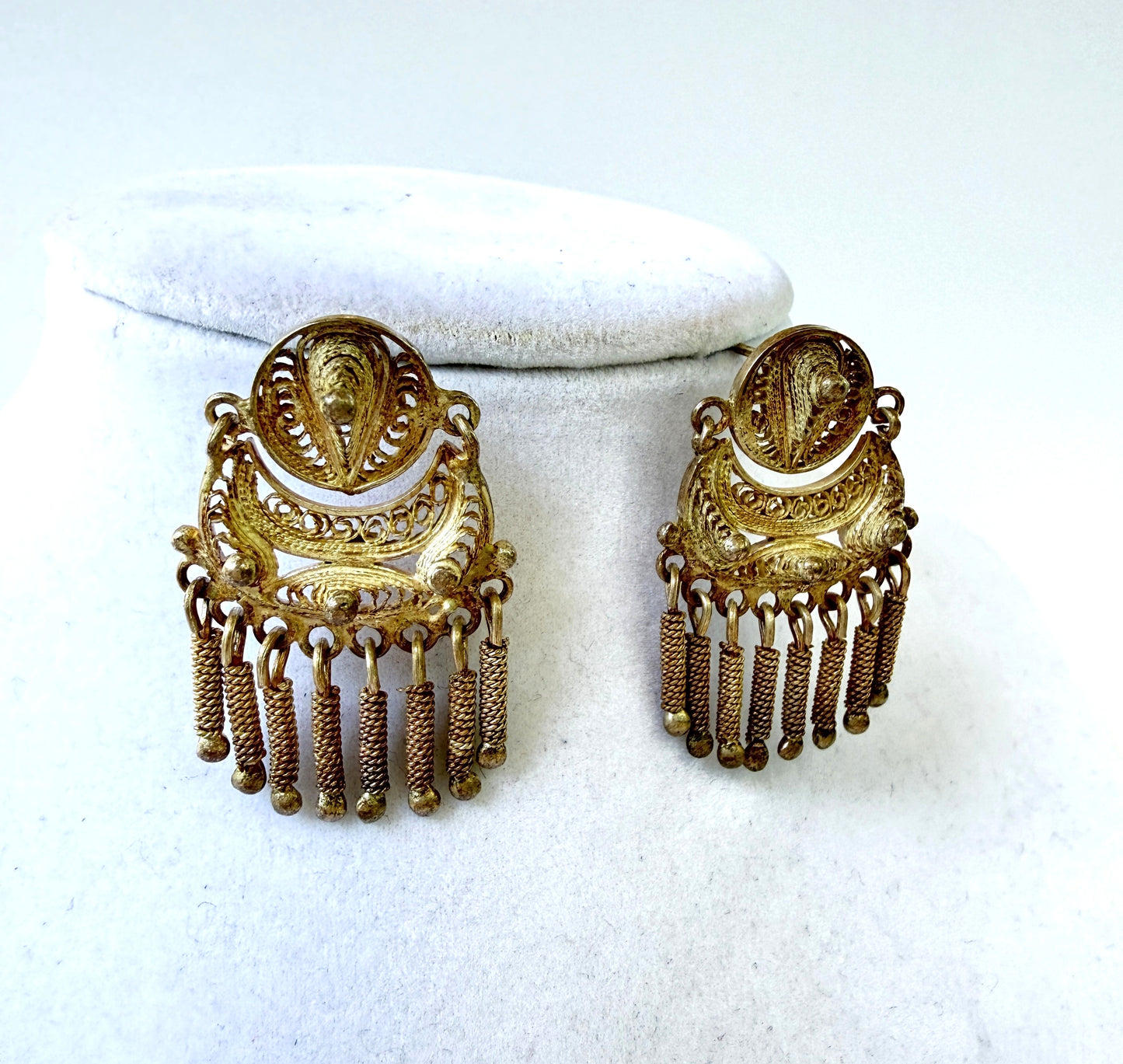 sterling filigree filigrana chandelier earrings from Peru dangling