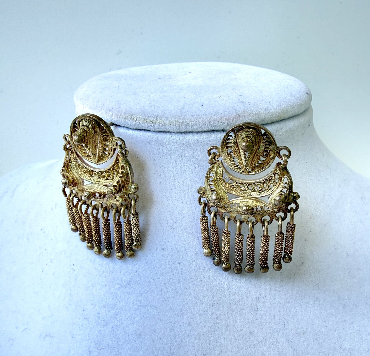 twisted wire filigree earrings in sterling from Peru