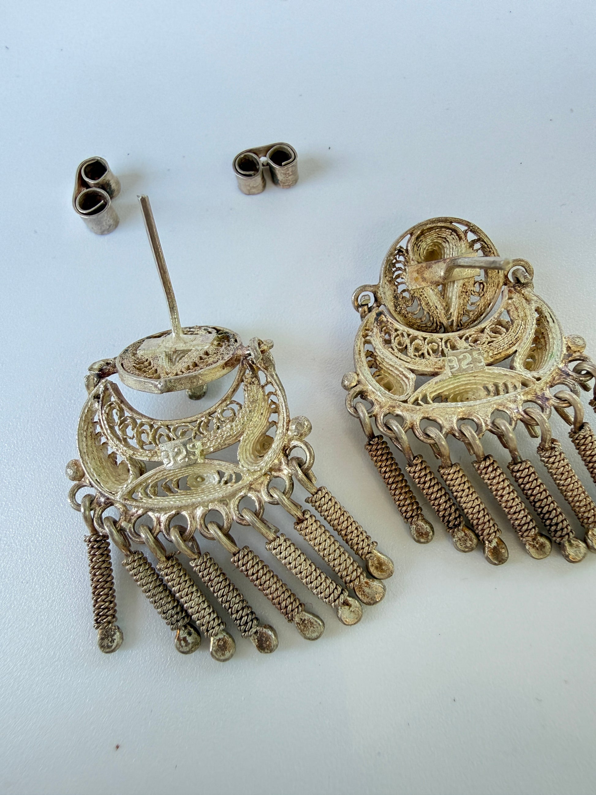 pierced sterling earrings from Peru
