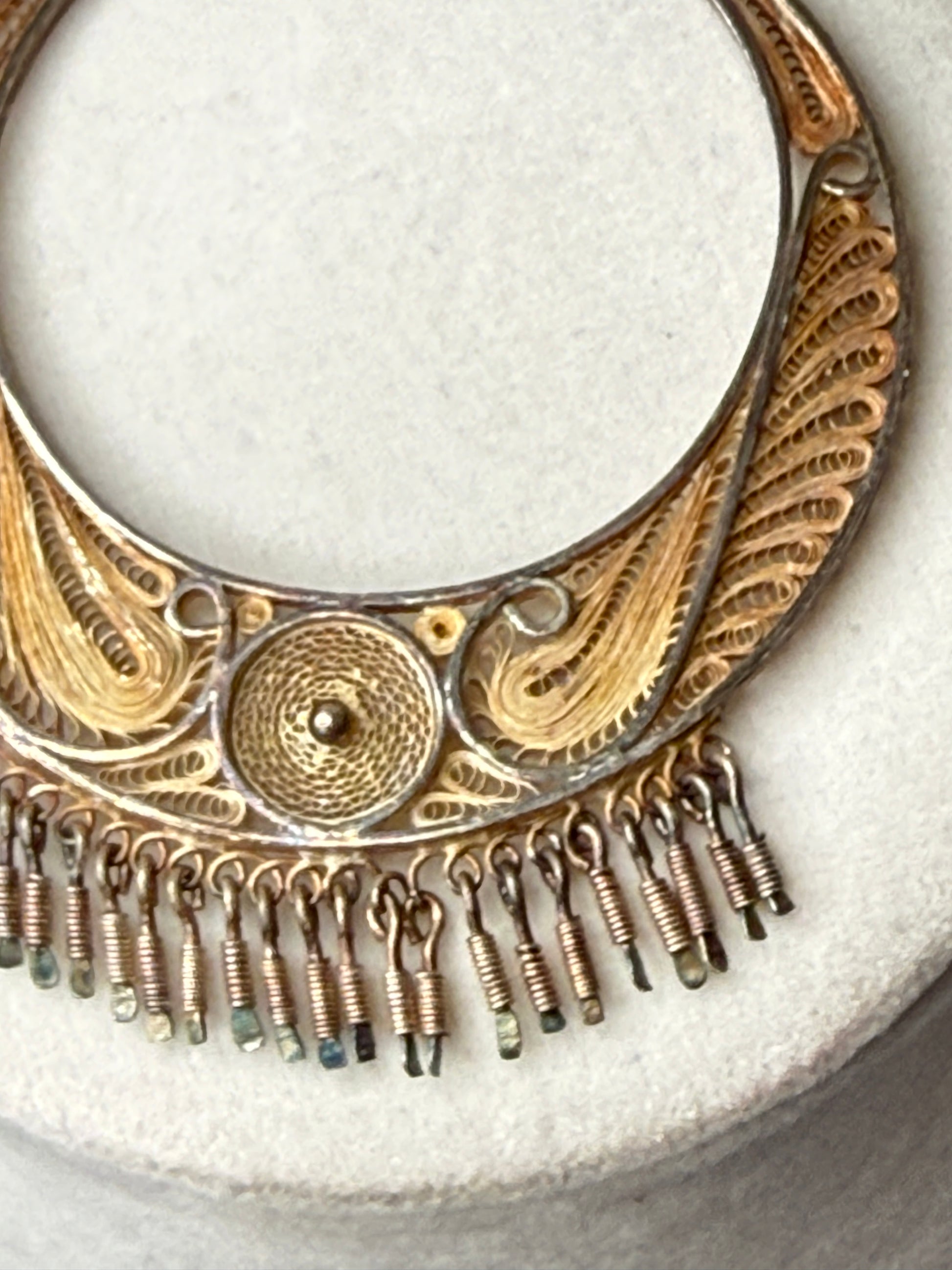 filigree sterling Peru earring hoop