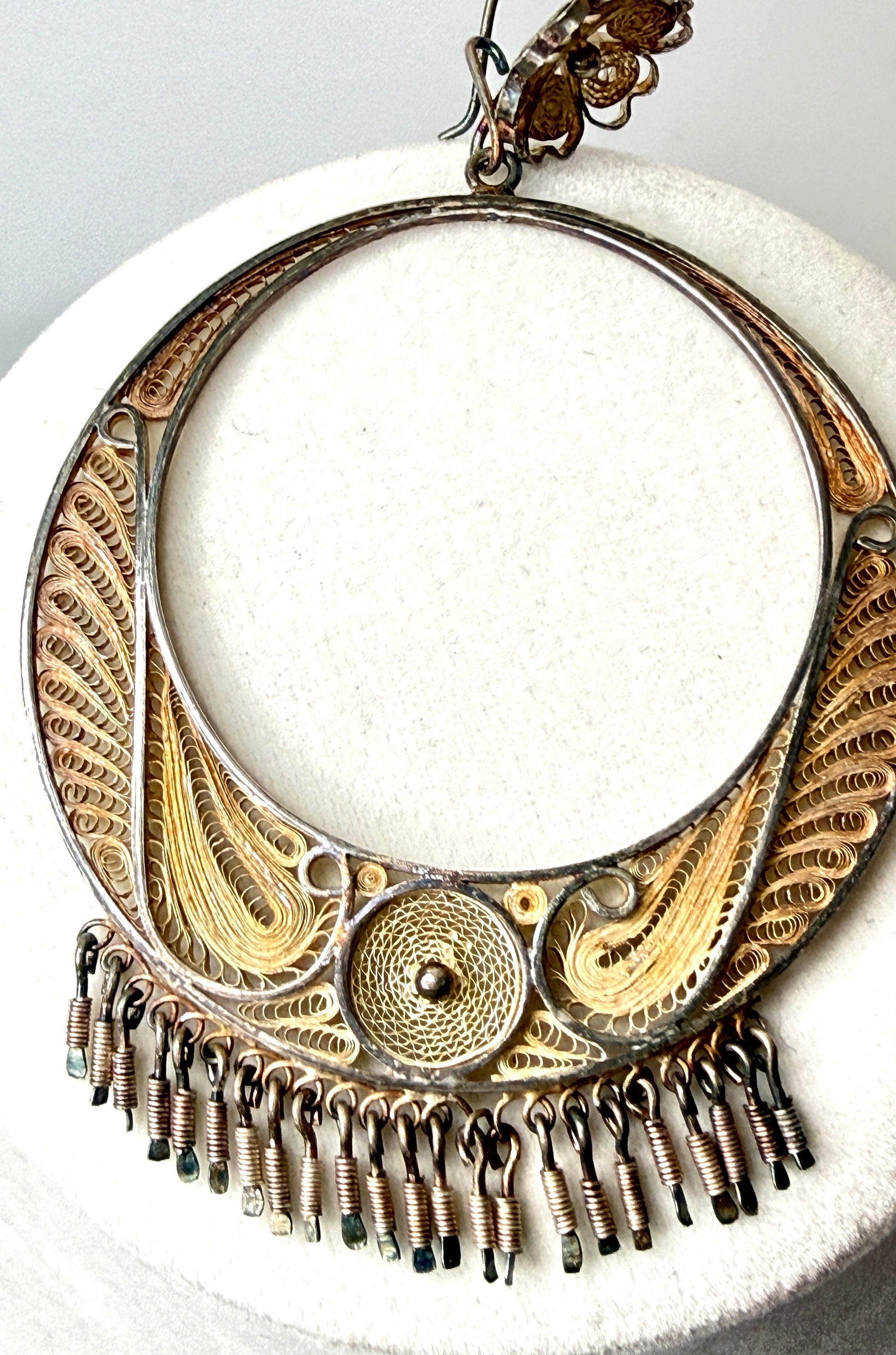 vintage artisan silver earring