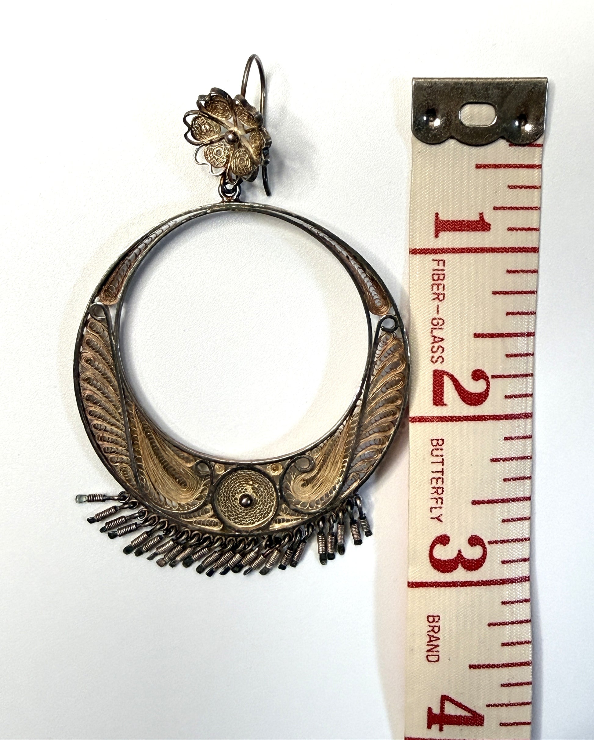 large hoop earring vintage silver 925