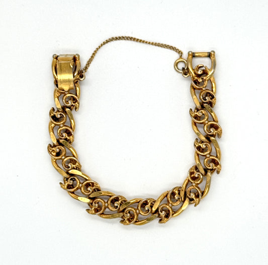 signed Florenza gold-tone link bracelet solid