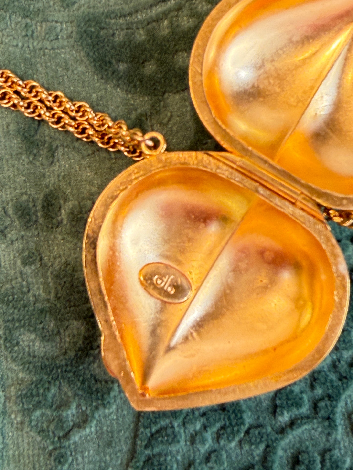 Rare Vintage DVF Diane Von Furstenberg Oversized Puffy Heart Locket Necklace — Signed | 1980s | 30" Gold-Tone Chain