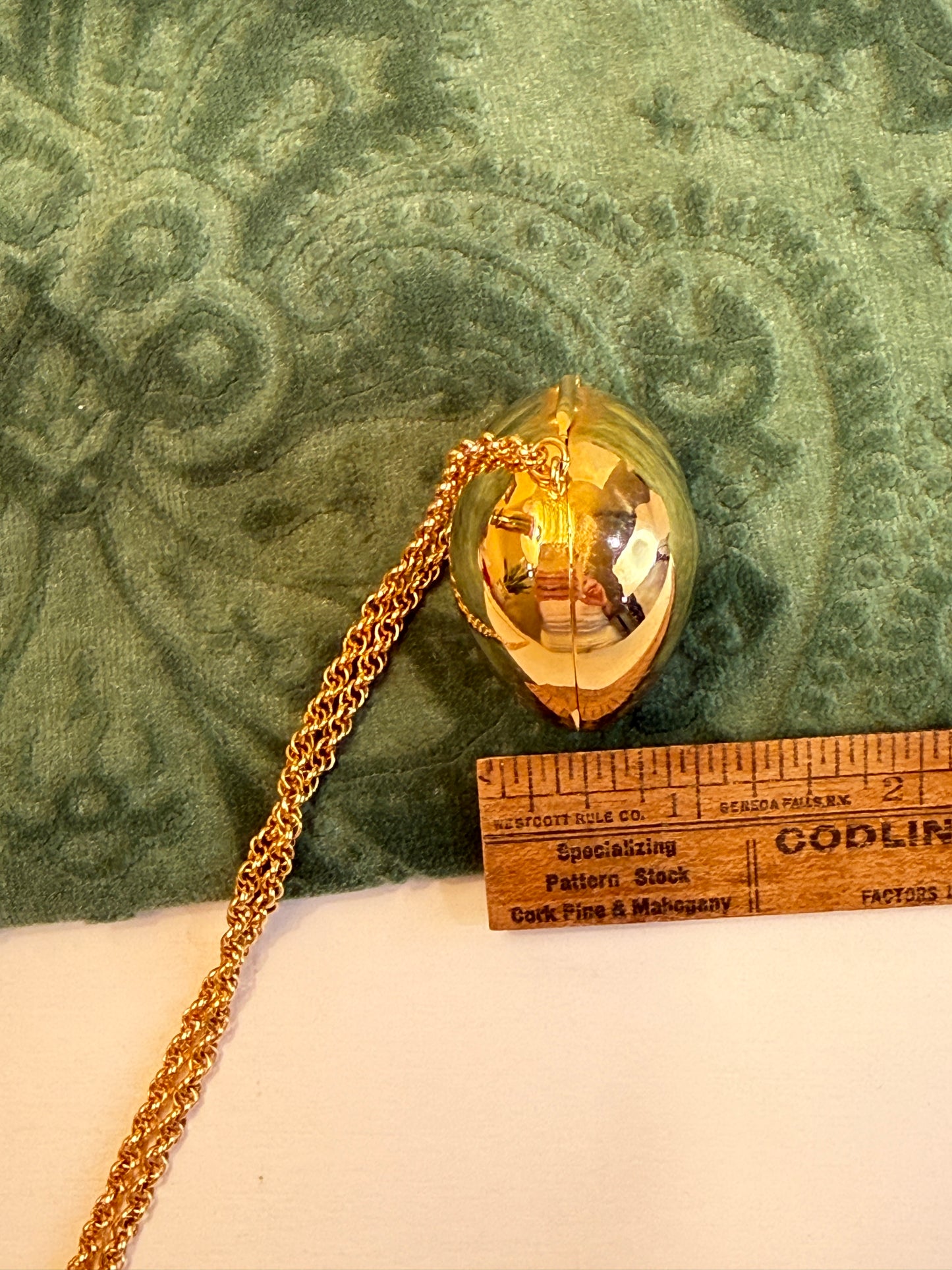 Rare Vintage DVF Diane Von Furstenberg Oversized Puffy Heart Locket Necklace — Signed | 1980s | 30" Gold-Tone Chain